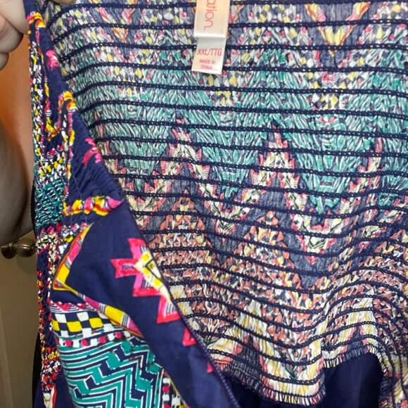 Xhilaration Strapless Maxi Dress 🌟 | XXL | Chevron Smocked Bodice & Sheer Overl - Picture 4 of 7